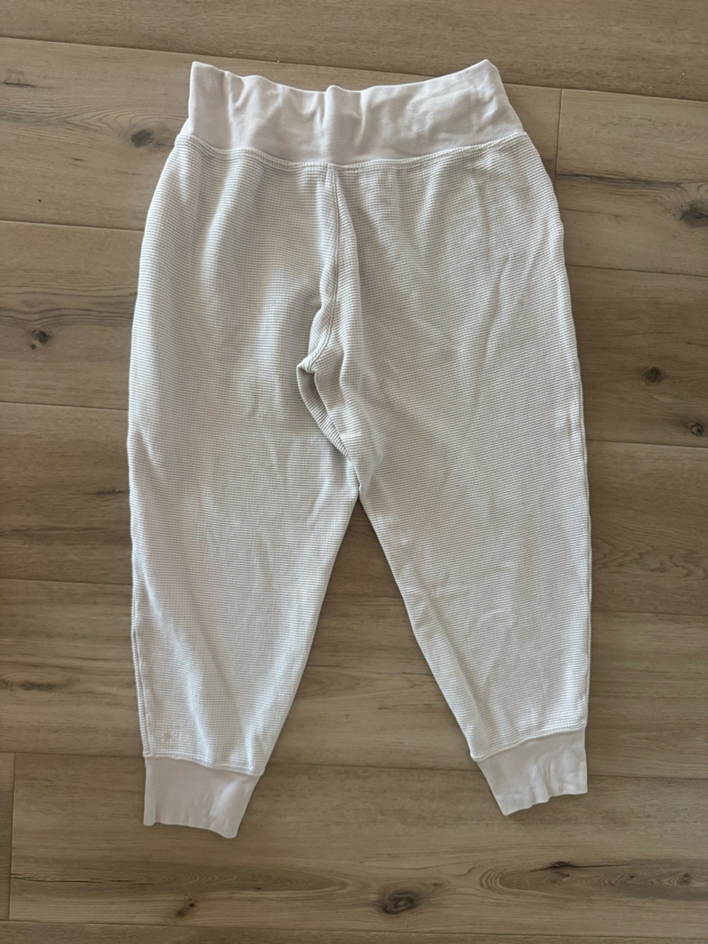 Athleta Light Cream/White Textured Joggers - Picture 2 of 4